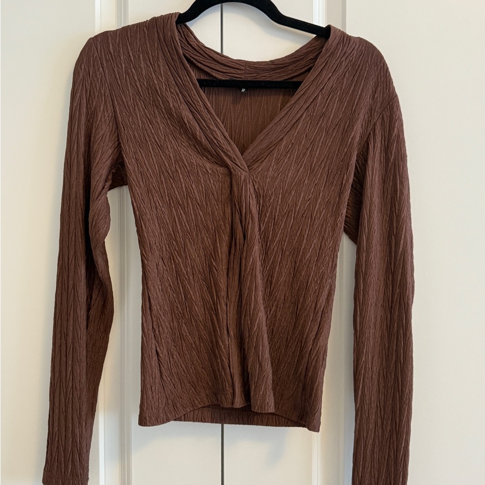 Dynamite Brown Long Sleeve Women's Top